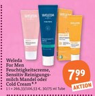 For Men Feuchtigkeitscreme, Sensitiv Reinigungs- milch Mandel oder Cold Cream von Weleda im aktuellen tegut Prospekt für 7,99 €