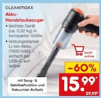 Akku-Handstaubsauger im Angebot bei Netto Marken-Discount in Siegen Akku-Handstaubsauger Angebote von CLEANmaxx bei Netto Marken-Discount Siegen für 15,99 €