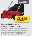 Elektro-Vertikutierer/-Lüfter „GC-SA 1231/1“ Angebote bei toom Baumarkt Iserlohn für 94,99 €