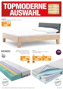 Matratze im Opti-Wohnwelt Prospekt "Dein trendiges Möbelhaus" mit 36 Seiten (Bremen)