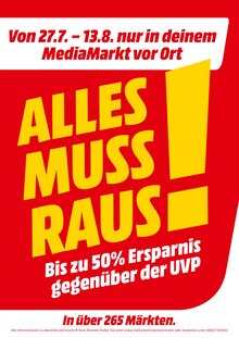 Media-Markt Prospekt "ALLES MUSS RAUS!" mit 1 Seite