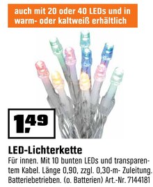 OBI Aalen - LED-Lichterkette LED-Lichterkette Angebot bei OBI Aalen im Prospekt "SCHMÜCK DICH GLÜCKLICH!"