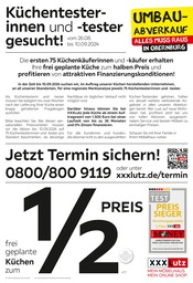 Aktueller XXXLutz Möbelhäuser Möbel & Einrichtung Prospekt in Höchst und Umgebung, "Küchentesterinnen und -tester gesucht!" mit 4 Seiten, 26.08.2024 - 22.09.2024