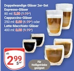 Doppelwandige Gläser 2er-Set Espresso-Gläser Angebote bei GLOBUS Mannheim für 2,99 €