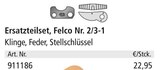 Ersatzteilset, Felco Nr. 2/3-1 für 22,95 € bei Holz Possling im Angebot Ersatzteilset, Felco Nr. 2/3-1 im aktuellen Holz Possling Prospekt