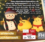 Akku-Nachtlicht/Dekolicht z.B. „Paul der Schneemann“, „Rentier Rudi“ oder Eisen schwarz. Angebot in Burgrieden Akku-Nachtlicht/Dekolicht z.B. „Paul der Schneemann“, „Rentier Rudi“ oder Eisen schwarz. im aktuellen Prospekt bei Möbel Inhofer in Burgrieden