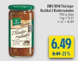 Rustikal 2 Rinderrouladen im diska Prospekt Rustikal 2 Rinderrouladen von EWU 1894 Thüringer im aktuellen diska Prospekt für 6,49 €