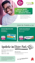 mea - meine apotheke Apotheken Prospekt der aktuellen Woche mit 4 Seiten, gültig von 01.06.2026 bis 30.06.2026, in Oelsnitz und Umgebung Aktueller mea - meine apotheke Apotheken Prospekt in Oelsnitz und Umgebung, "Unsere Juni-Angebote" mit 4 Seiten, 01.06.2026 - 30.06.2026