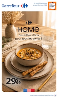 Catalogue de la semaine "HOME" avec 1 pages, valide du 29/09/2026 au 12/10/2026 pour Sevran et alentours Prospectus de la semaine "HOME" avec 1 pages, valide du 29/09/2026 au 12/10/2026 pour Sevran et alentours