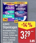 Slipeinlagen von Always im aktuellen ALDI Nord Prospekt für 3,29 €