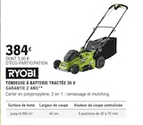 Tondeuse à batterie tractée 36 V - Ryobi en promo chez E.Leclerc Tondeuse à batterie tractée 36 V - Ryobi dans le catalogue E.Leclerc