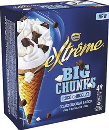 Cônes glacés big coco chocolat - Géant Casino à Neuilly-sur-Seine Cônes glacés big coco chocolat en promo chez Géant Casino Neuilly-sur-Seine à 2,47 €
