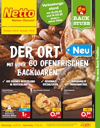 Netto Marken-Discount Prospekt für Berlin mit 6 Seiten Netto Marken-Discount Prospekt für Berlin: "DER ORT FÜR TÄGLICH OFENFRISCHE BACKWAREN", 6 Seiten, 13.05.2025 - 17.05.2025