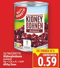 Kidneybohnen dunkelrot von Gut&Günstig für 0,59 € bei E center im Angebot Kidneybohnen dunkelrot von Gut&Günstig im aktuellen E center Prospekt
