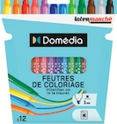 12 feutres de coloriage pointe moyenne - DOMÉDIA en promo à 1,03 € chez Intermarché Super 12 feutres de coloriage pointe moyenne - DOMÉDIA dans le catalogue Intermarché Super
