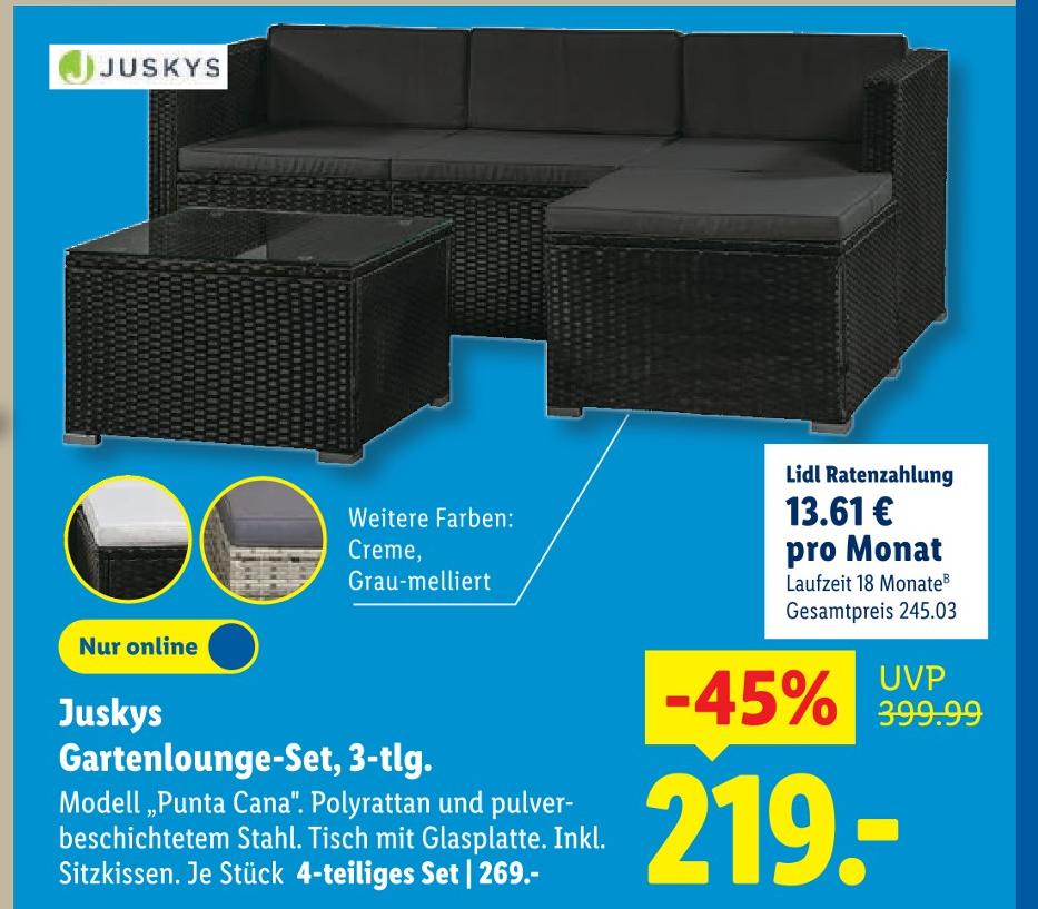 Gartenlounge-Set, 3-tlg.