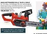AKKU-KETTENSÄGE GE-LC 18/25 LI SOLO im Angebot bei PROFI Wesch in Eisenach AKKU-KETTENSÄGE GE-LC 18/25 LI SOLO Angebote von Einhell bei PROFI Wesch Eisenach für 109,99 €