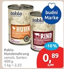Hundenahrung von pablo im aktuellen budni Prospekt