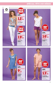 Promotion Pyjama dans le prospectus Hyper U, valable du 13/05/2025 au 25/05/2025 Promo Pyjama dans le catalogue Hyper U du moment à la page 15