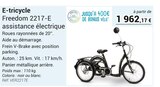 E-tricycle Freedom 2217-E assistance électrique en promo chez Technicien de Santé Aulnay-sous-Bois à 1 962,17 €