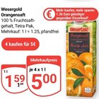 Orangensaft im Angebot bei GLOBUS in Erftstadt Orangensaft Angebote von Wesergold bei GLOBUS Erftstadt für 1,59 €