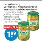 Gurken im V-Markt Prospekt Cornichons von Hengstenberg im aktuellen V-Markt Prospekt für 1,89 €