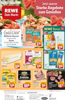 Aktueller REWE Prospekt "Dein Markt" für Essen Aktueller REWE Prospekt für Essen mit Seiten