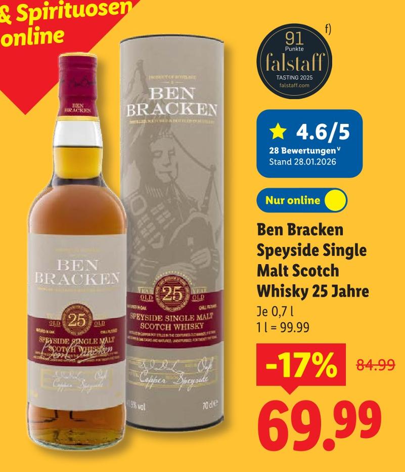 Speyside Single Malt Scotch Whisky 25 Jahre