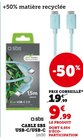 Câble USB-C/USB-C - SBS - Super U à Romans-sur-Isère Câble USB-C/USB-C - SBS en promo chez Super U Romans-sur-Isère à 9,99 €