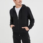 Sweat zippé molleton à capuche noir homme en promo chez La Halle Sweat zippé molleton à capuche noir homme dans le catalogue La Halle