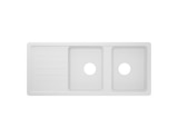Promo Evier quartz, rectangulaire 2 bacs blanc encastré ALLAIRE - 116x50x28,2 cm à 189,00 € dans le catalogue Brico Dépôt à Dissay