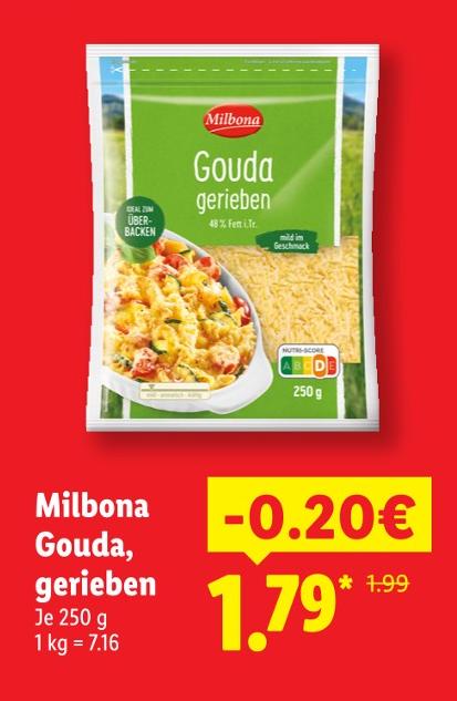 Gouda, gerieben