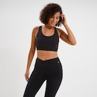 Brassière de sport ajustée dos nageur noir femme à La Halle dans Bondy