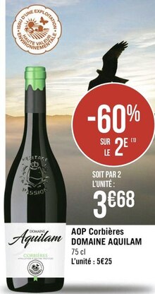 AOP Corbières - Géant Casino à Saint-Priest AOP Corbières en promo chez Géant Casino Saint-Priest à 3,68 €