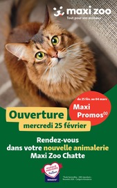 Prospectus Jardineries & Animaleries Maxi Zoo en cours à Romans-sur-Isère et alentours, "Ouverture", 3 pages, 25/02/2026 - 04/03/2026 Catalogue Jardineries & Animaleries Maxi Zoo en cours à Romans-sur-Isère et alentours, "Ouverture", 3 pages, 25/02/2026 - 04/03/2026