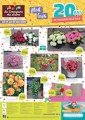 Prospectus Jardineries & Animaleries Les Compagnons des saisons en cours à Rennes et alentours, "20 ANS DE PASSION VÉGÉTALE", 2 pages, 15/05/2026 - 25/05/2026 Catalogue Jardineries & Animaleries Les Compagnons des saisons en cours à Rennes et alentours, "20 ANS DE PASSION VÉGÉTALE", 2 pages, 15/05/2026 - 25/05/2026