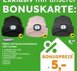 Mütze mit herausnehmbarer LED-Lampe Angebote von Primaster bei Globus-Baumarkt Ingolstadt für 5,00 €