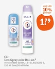 Deo Spray Angebote von CD bei tegut Kassel für 1,79 €