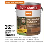Aktuelles Obi Wetterschutz-Holzlasur Angebot bei OBI in Wiesbaden ab 36,99 €