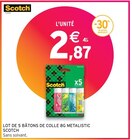 LOT DE 5 BÂTONS DE COLLE 8G METALISTIC - SCOTCH en promo chez Intermarché Arles à 2,87 €