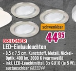 LED-Einbauleuchten von BRILONER im aktuellen Hornbach Prospekt für 44,95 €