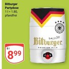 Partydose im Angebot bei GLOBUS in Salzgitter Partydose Angebote von Bitburger bei GLOBUS Salzgitter für 8,99 €