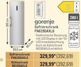 Gefrierschrank FN619DAXL6 von gorenje im aktuellen Metro Prospekt für 392,99 €