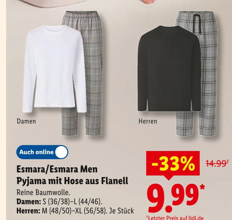Pyjama mit Hose aus Flanell Herren