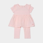 Ensemble tunique et legging gaze coton rose clair bébé fille - La Halle Ensemble tunique et legging gaze coton rose clair bébé fille à 6,49 € dans le catalogue La Halle