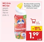 WC Gel im Angebot bei Netto Marken-Discount in Münster WC Gel Angebote von WC-Ente bei Netto Marken-Discount Münster für 1,99 €
