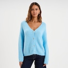 Gilet col en V manches longues bleu clair femme à 25,99 € dans le catalogue La Halle