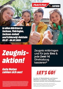 MediaMarkt Saturn Prospekt Zeugnisaktion! mit 1 Seite