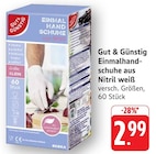 Einmalhandschuhe aus Nitril weiß Angebote von Gut & Günstig bei E center Schwäbisch Gmünd für 2,99 €