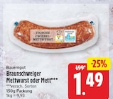 Aktuelle Mettwurst Angebote bei EDEKA in Berlin Aktuelles Braunschweiger Mettwurst oder Mett Angebot bei EDEKA in Berlin ab 1,49 €